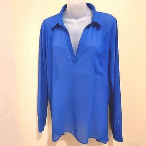 3 for $25- Olive & Oak Electric Blue Blouse, XL